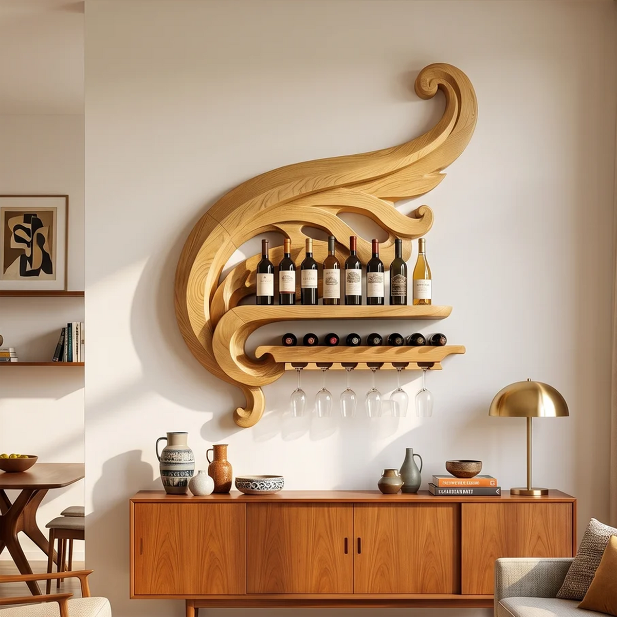 Farmhouse Wine Bottle Holder For Kitchen SILDTTRWH115