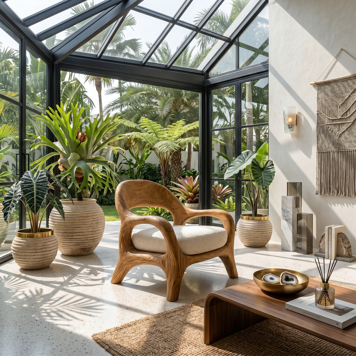 Biophilic Sculptural Accent Chair Conservatory Sunroom SILDTTRCHR009