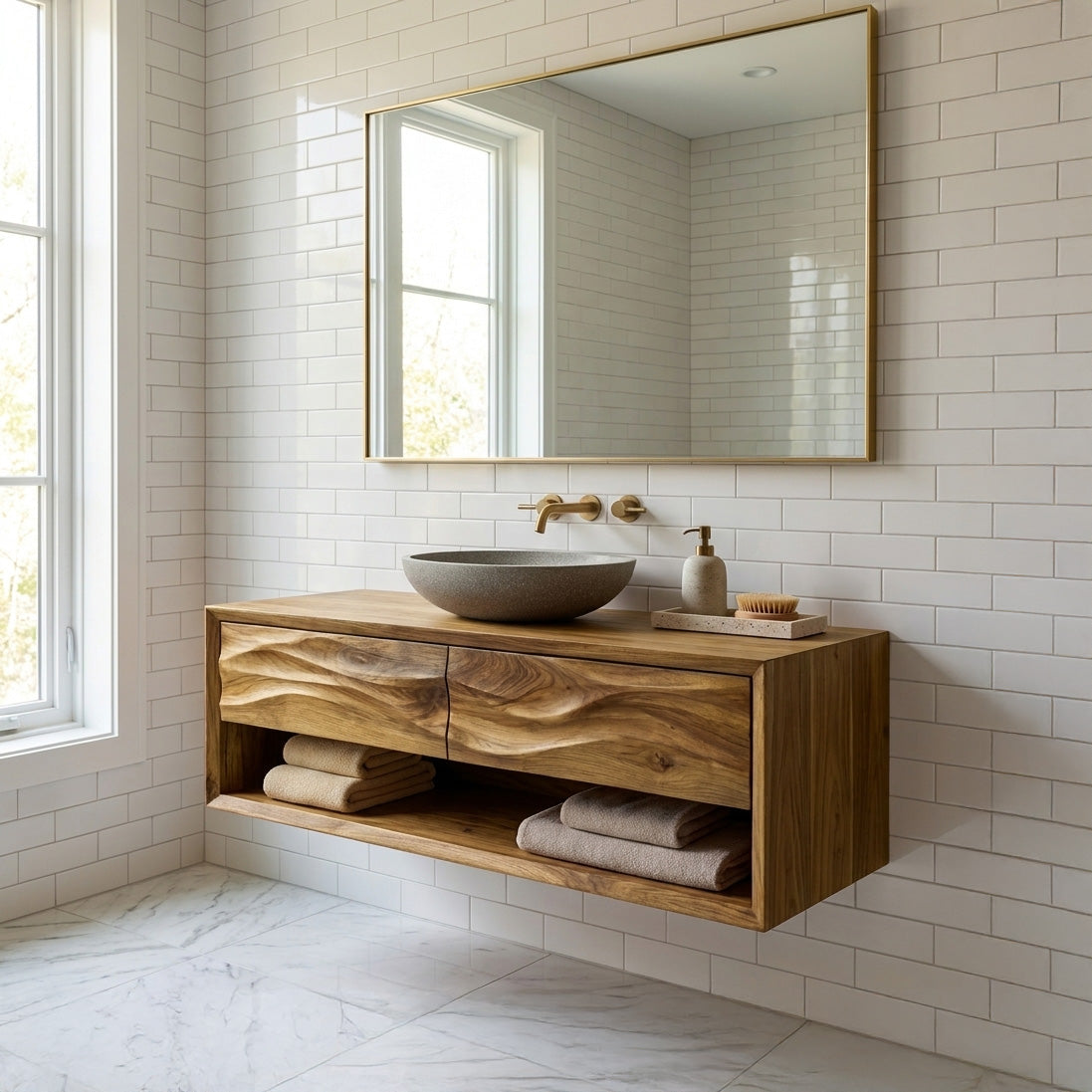 Contemporary Wooden Bathroom Vanity For Bathroom Or Spa Decor RTTHHNBRV020