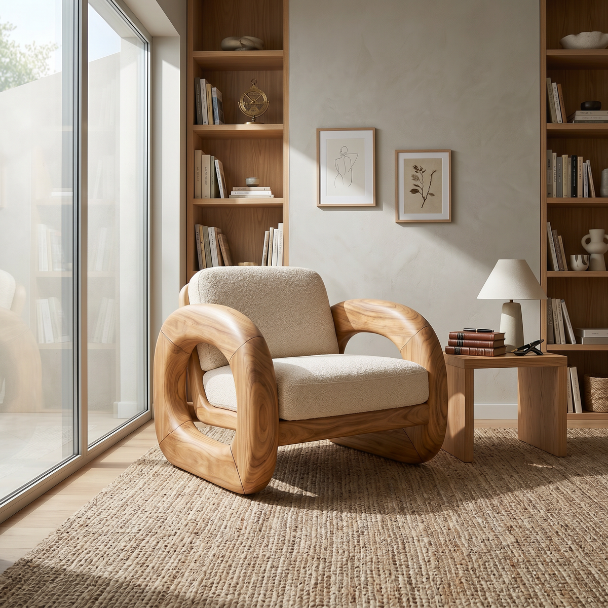 Coastal Contemporary Curved Accent Chair Ocean View Bedroom SILDTTRCHR002