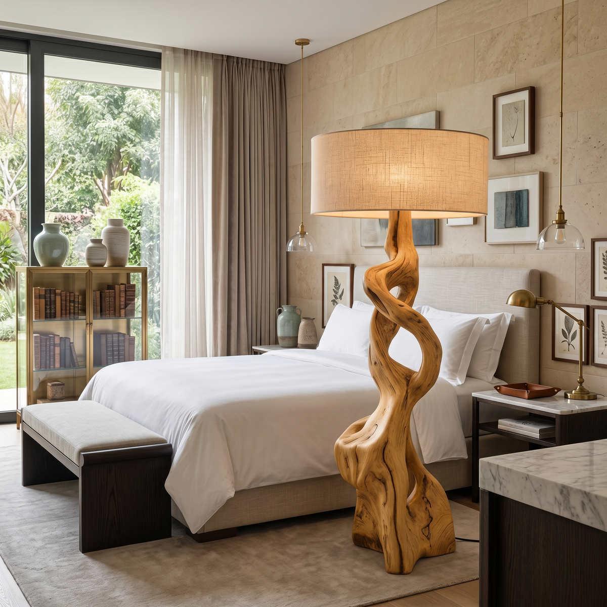 Artistic Carved Floor Lamp For Bedroom Or Living Room SITHTTLAM014
