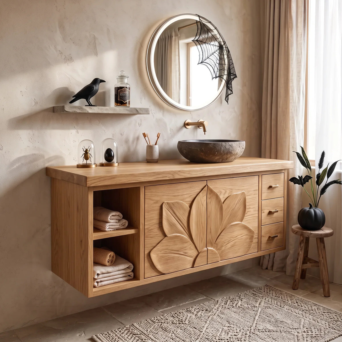 Farmhouse Skull Storage Bathroom Vanity Country Retreat SILDTTRBRV237