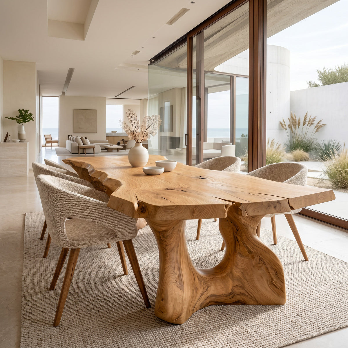 Live Edge Sculptural Dining Table For Modern Dining Room RTTHHNDN095