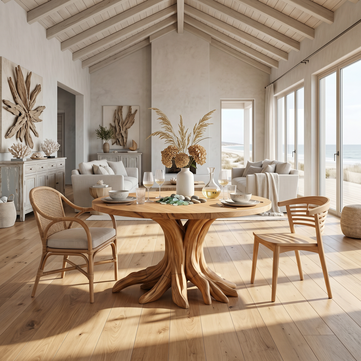 Handcrafted Wood Dining Table For Kitchen Interior SILDTTNDN011