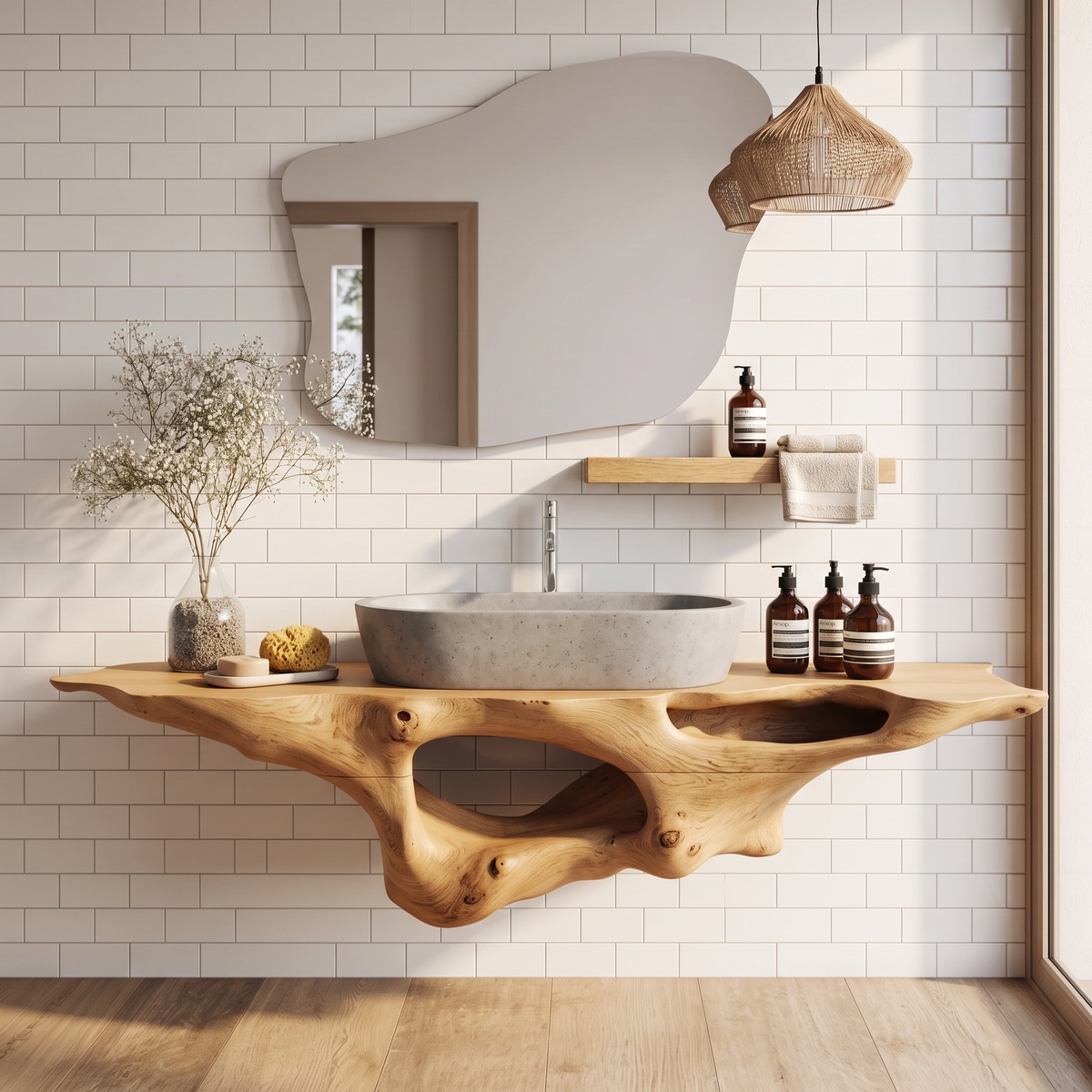 Farmhouse Solid Wood Vanity Unique Bathroom Design SILDTTRBAS001
