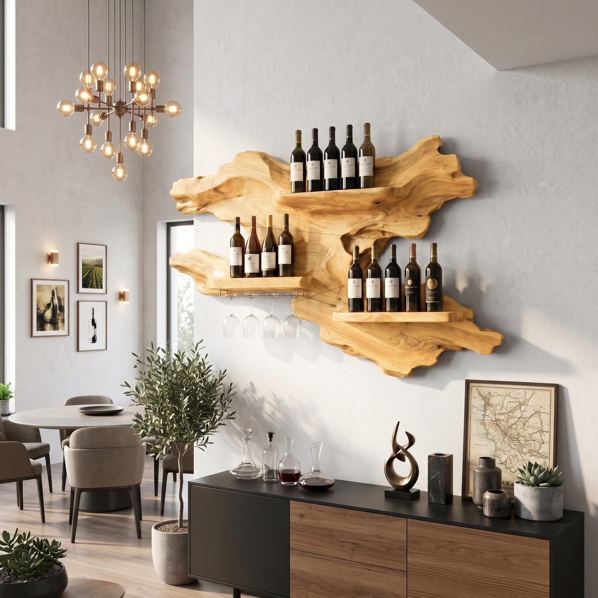 Farmhouse Wooden Wine Rack For Home Bar SILDTTRWH095