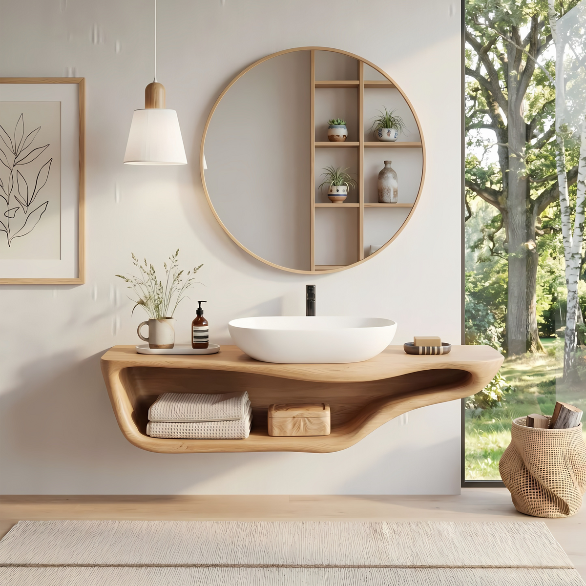Handcrafted Live Edge Vanity For Custom Bathrooms SILDTTNBAS005