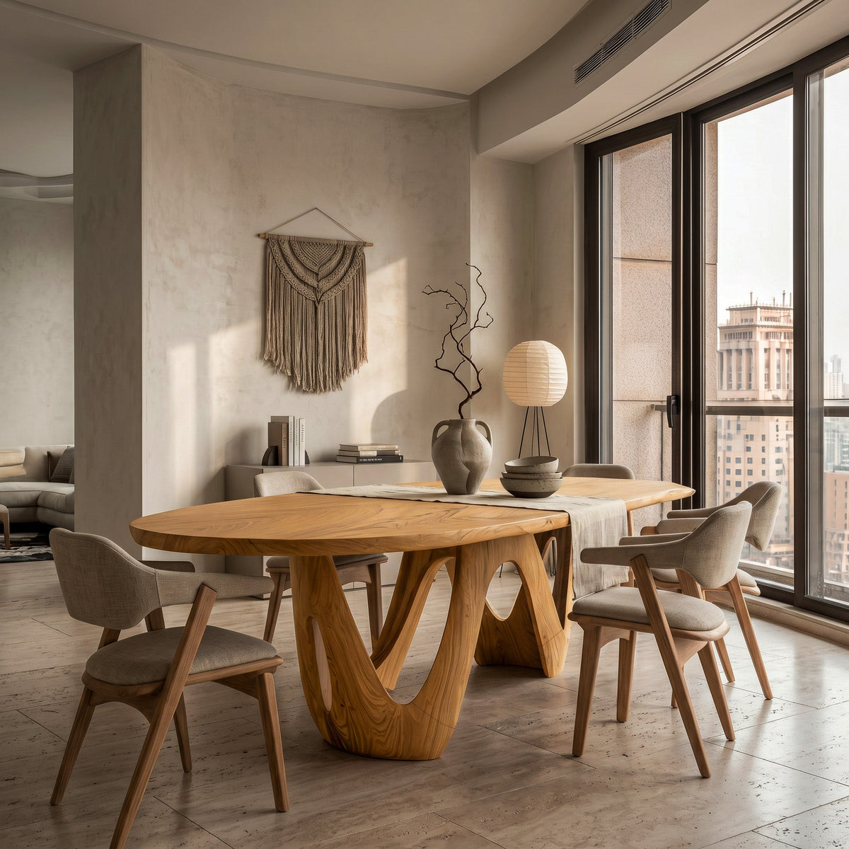 Artistic W-shape Leg Dining Table For Contemporary Dining Room RTTHHNDN093