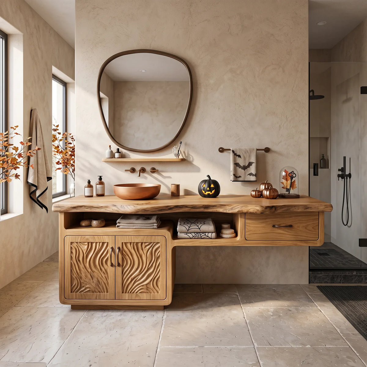 Farmhouse Halloween Storage Bathroom Vanity Luxury Bathroom SILDTTRBRV225