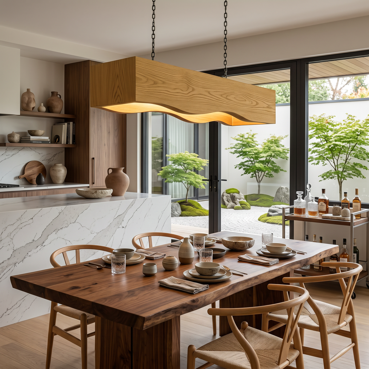 Long Wooden Hanging Lamp For Dining Tables RTTHTTCE010
