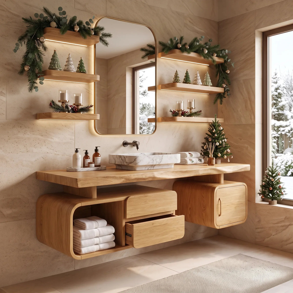 Handcrafted Organic Modern Christmas Vanity Beach Retreat SILDTTRBRV246