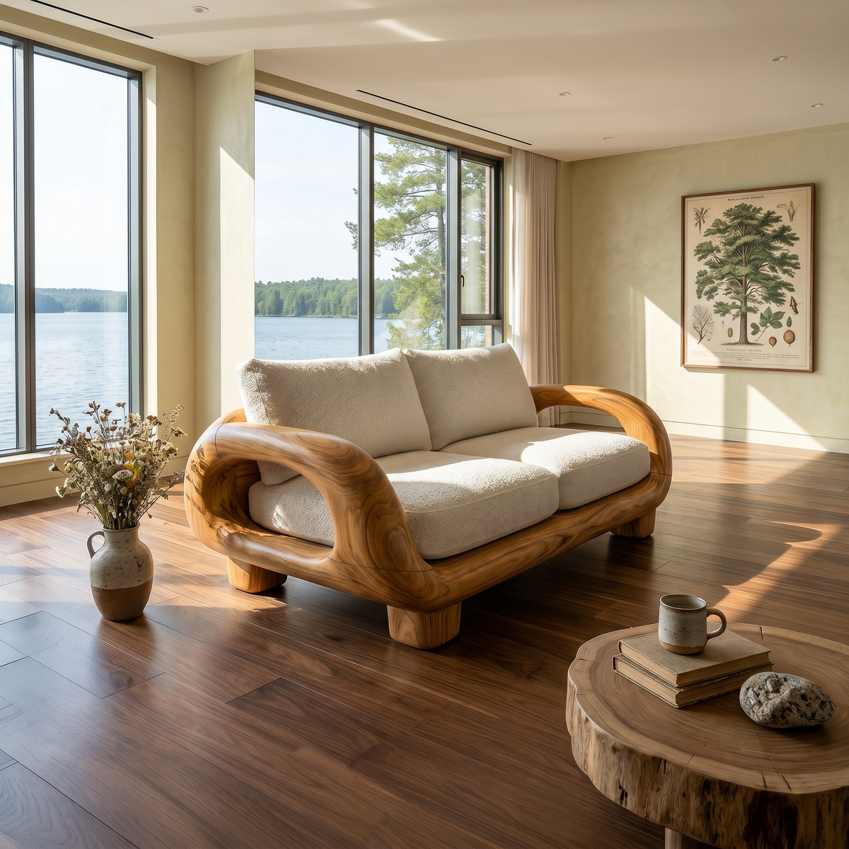 Japandi Organic Sofa Zen Courtyard Residence SILDTTRSFA007
