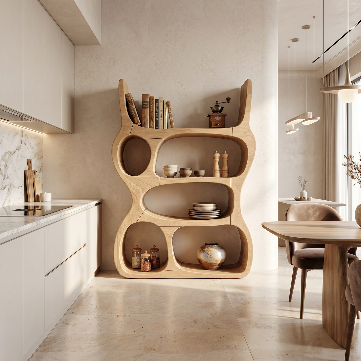 Artisan Organic Wooden Display Shelf For Cozy Interiors SILDTTRBS048