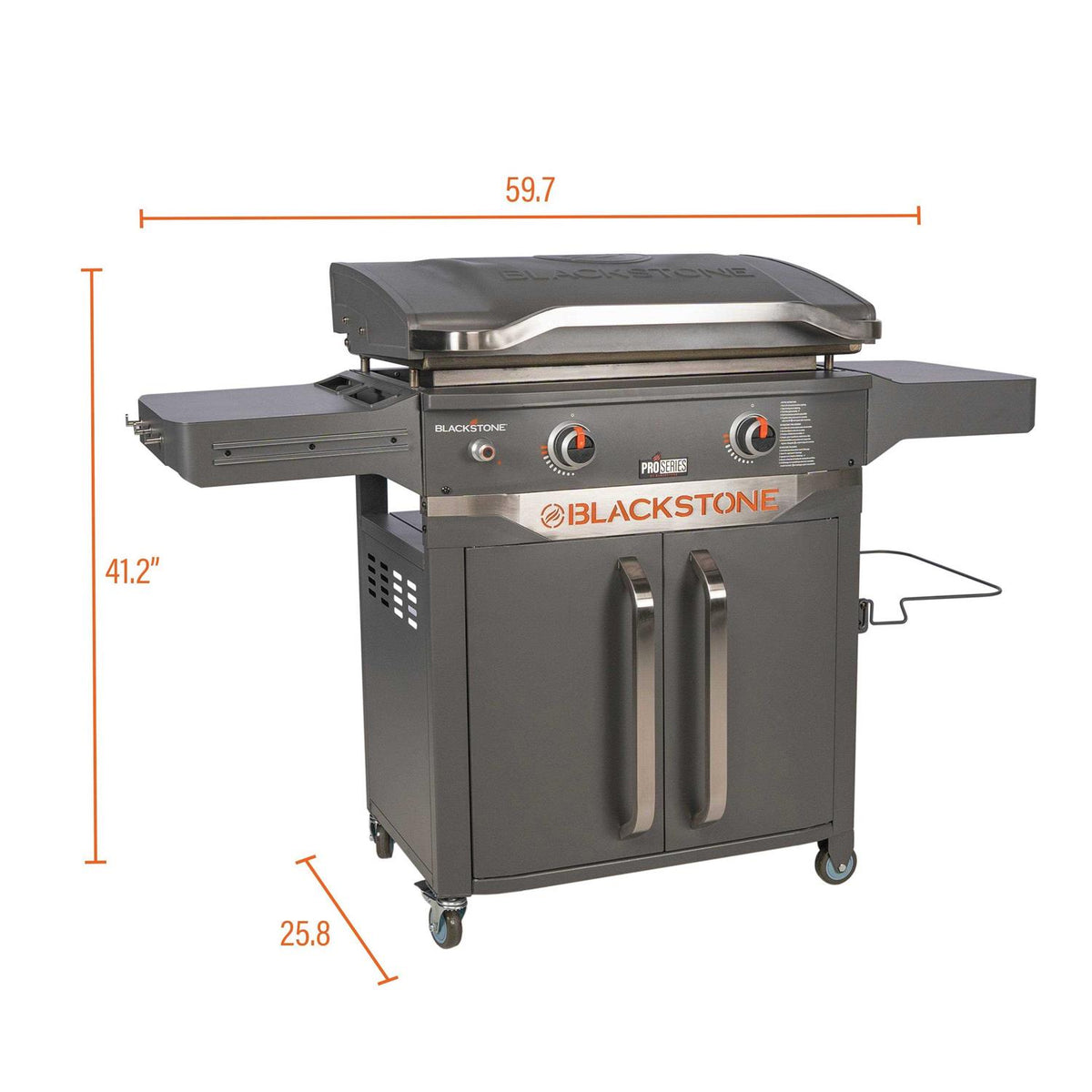 Blackstone ProSeries 2 Burner 28 inch Outdoor Cabinet Griddle With Hood
