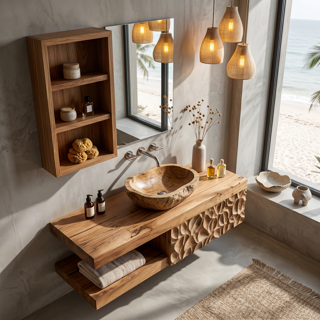 Handcrafted Floating Bathroom Vanity For Bathroom SINLHABRV315