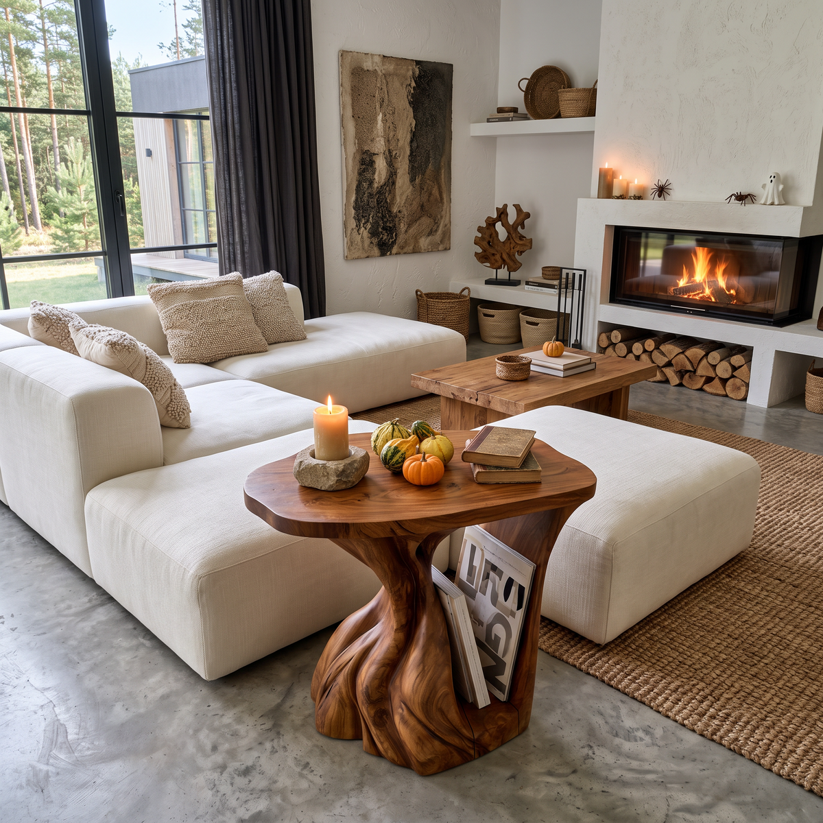 Contemporary Beside Table Halloween Inspired With Sculptural Base For Living Room SINLHASTA318