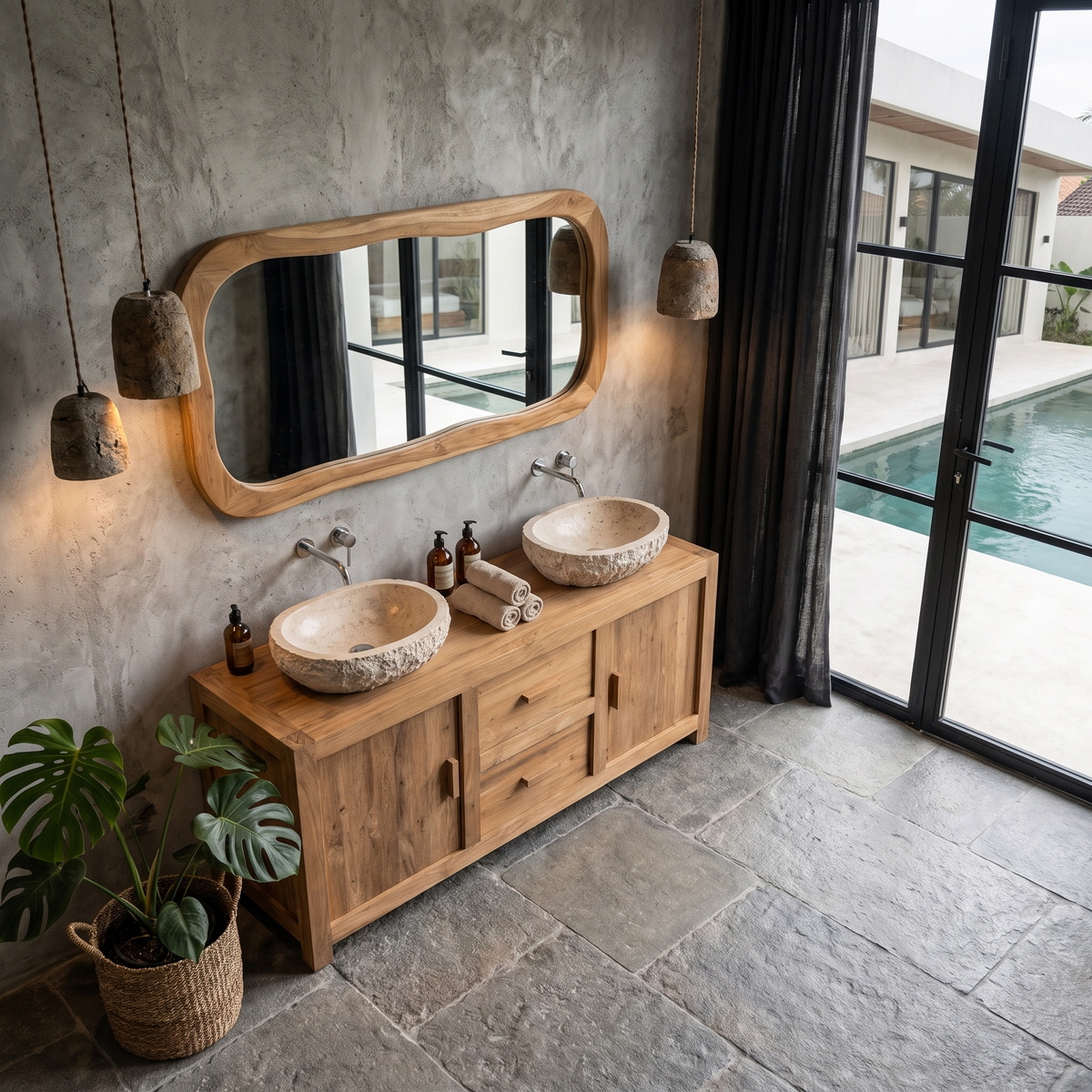 Contemporary Double Bathroom Vanity With Cabinet And Drawer Storage For Bathroom SINLHABRV340