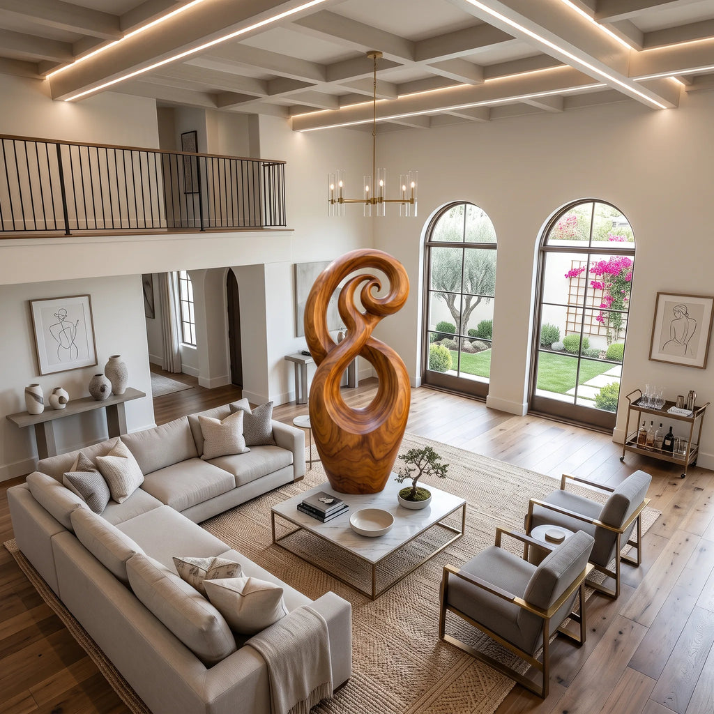 Handcrafted Spiral Wooden Sculpture For Coastal Home Decor SILDTTRAS024