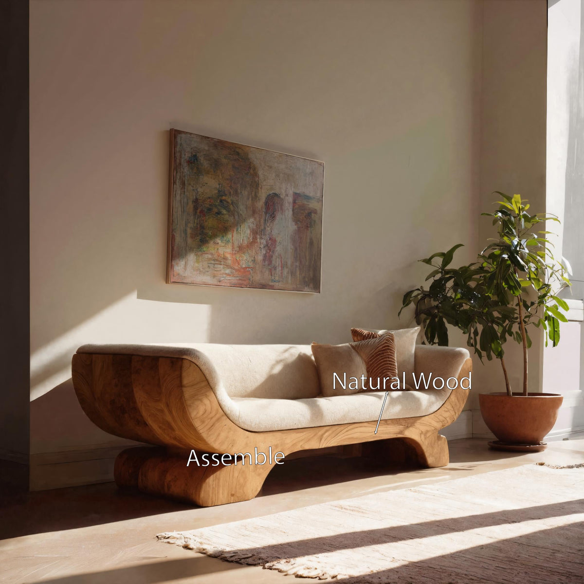Handcrafted Sculptural Sofa For Living Room Or Lounge SITHHNSF011