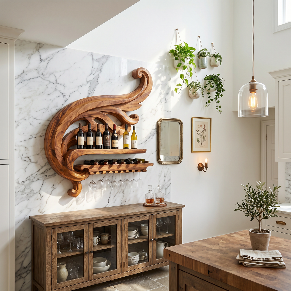 Farmhouse Wine Bottle Holder For Kitchen SILDTTRWH115
