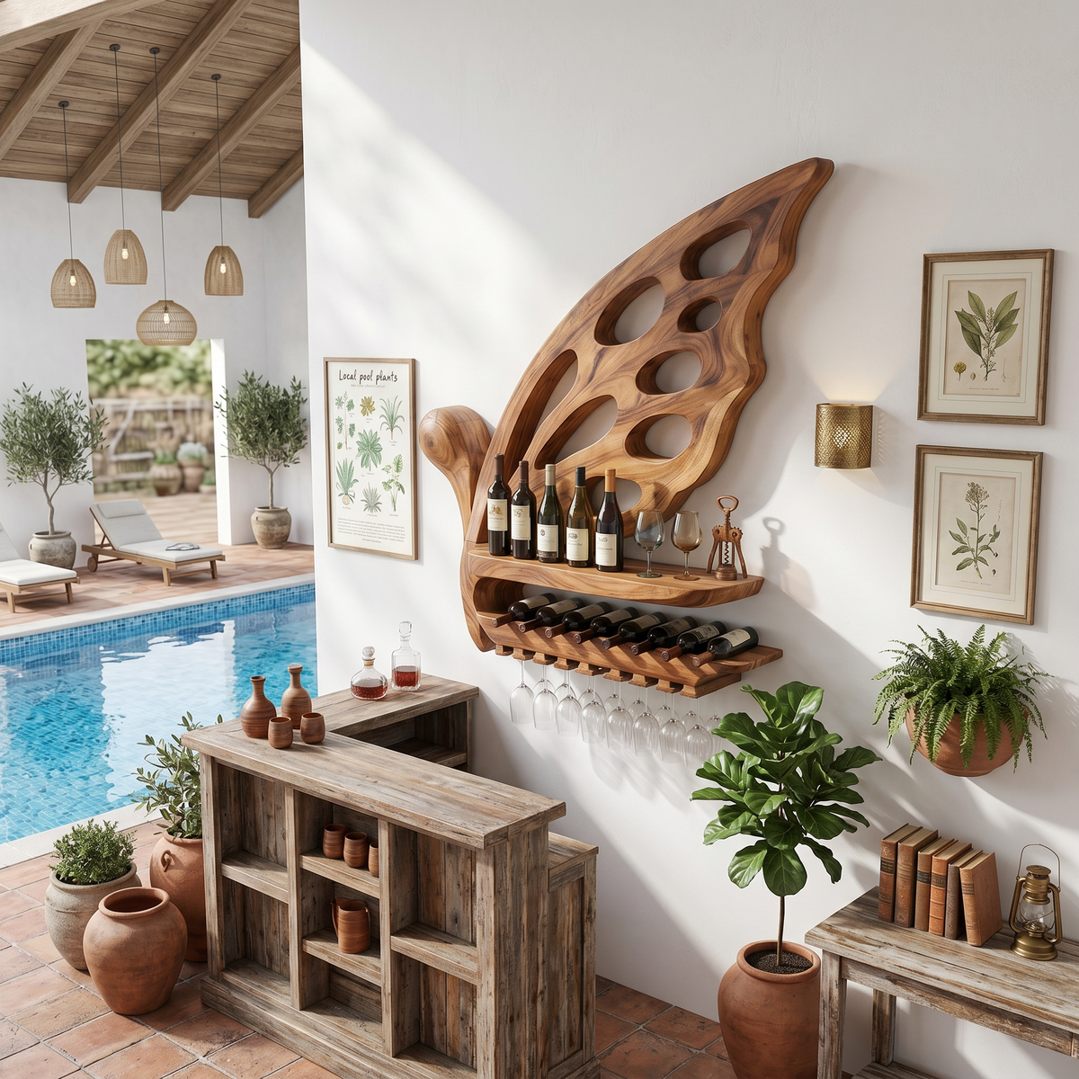 Industrial Wine Holder For Home Bar SILDTTRWH119