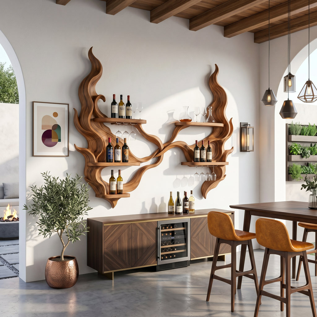 Handcrafted Organic Modern Wine Display Rack For Restaurant SILDTTRWH123
