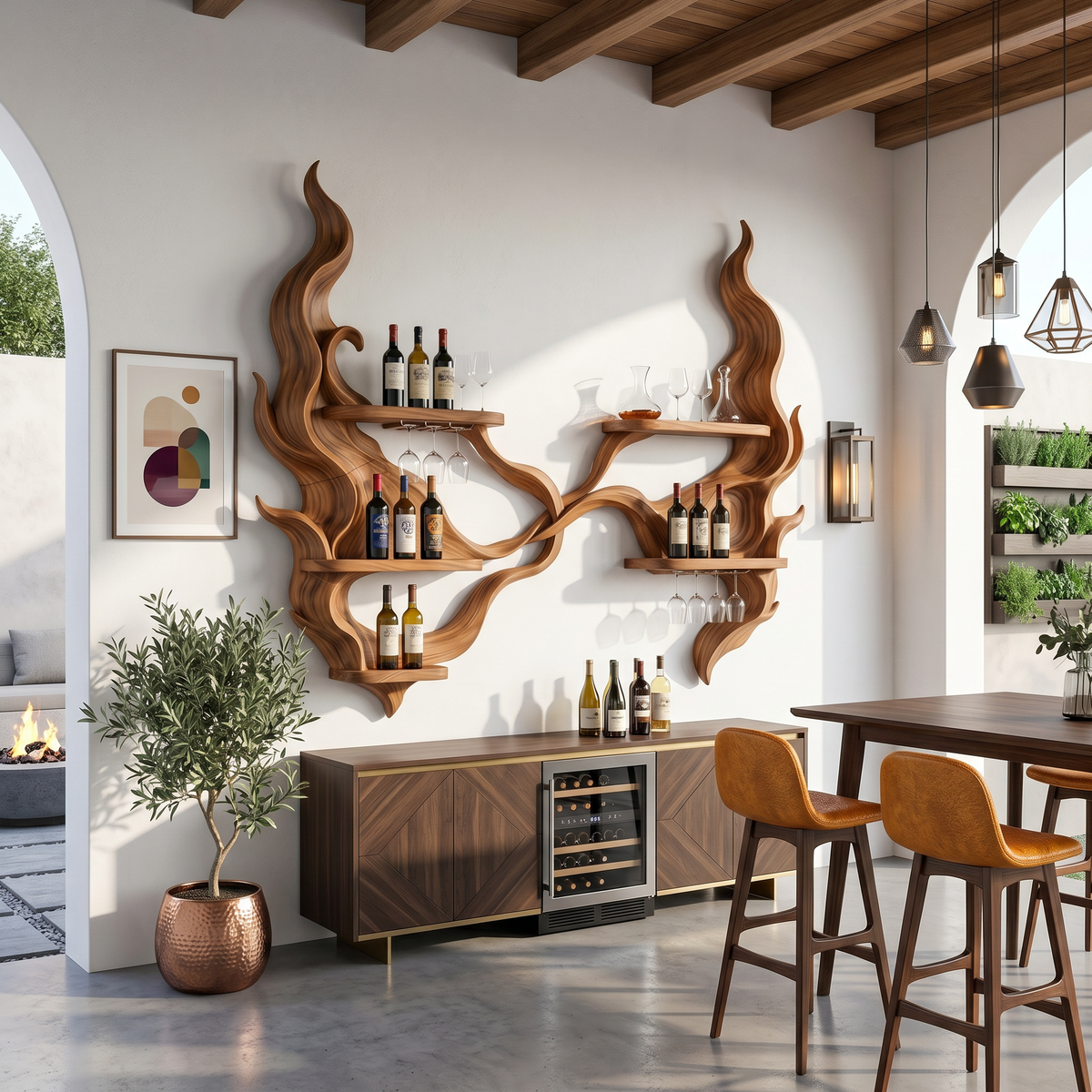 Handcrafted Organic Modern Wine Display Rack For Restaurant SILDTTRWH123