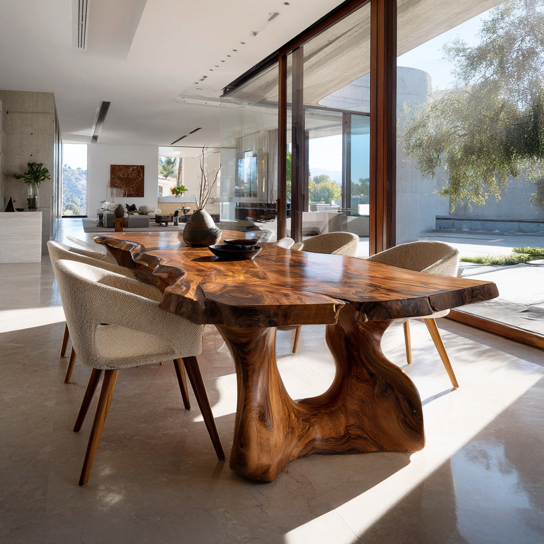 Live Edge Sculptural Dining Table For Modern Dining Room RTTHHNDN095