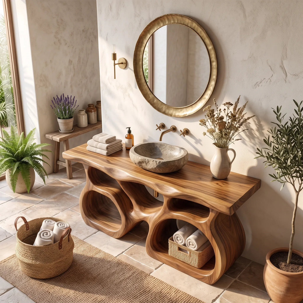 Mid Century Bathroom Sink Vanity Luxury Ensuite SILDTTRBRV214