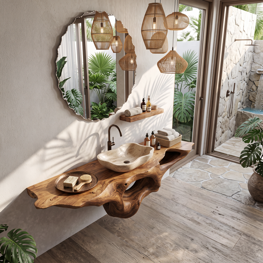 Farmhouse Solid Wood Vanity Unique Bathroom Design SILDTTRBAS001