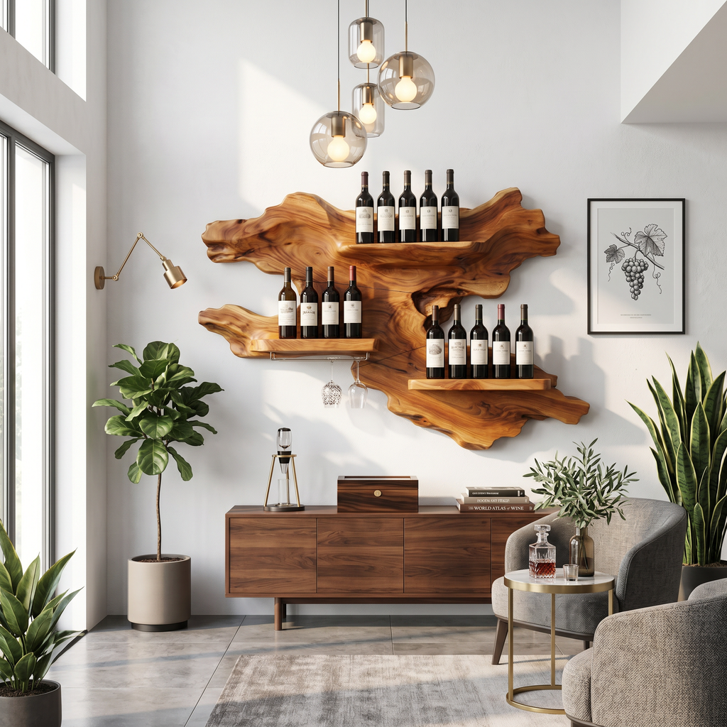 Farmhouse Wooden Wine Rack For Home Bar SILDTTRWH095