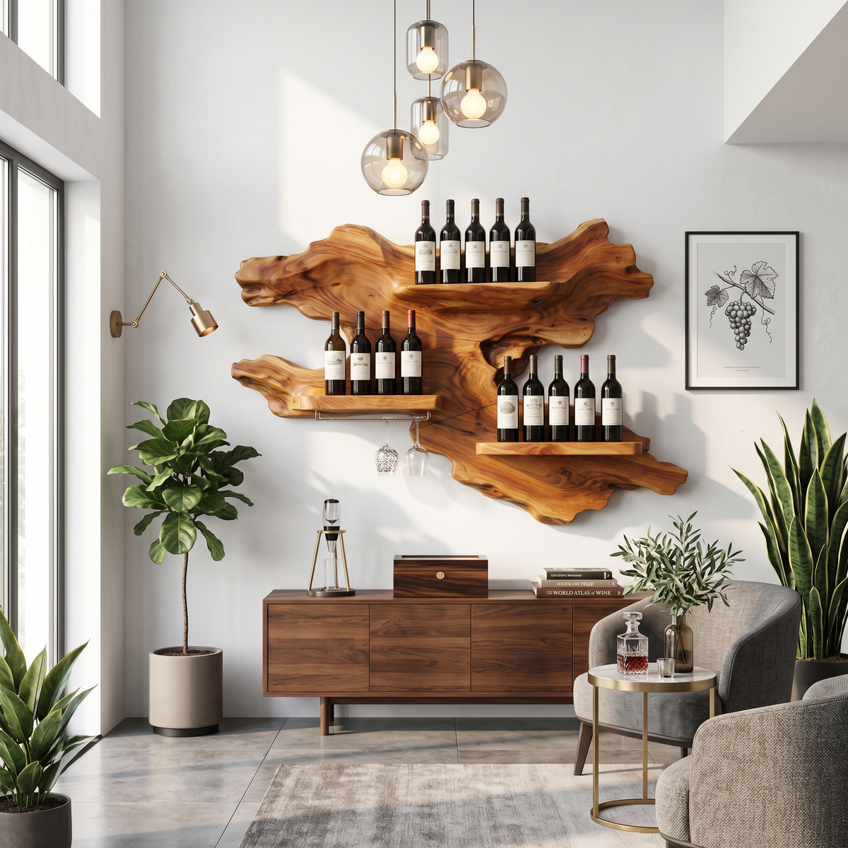 Farmhouse Wooden Wine Rack For Home Bar SILDTTRWH095