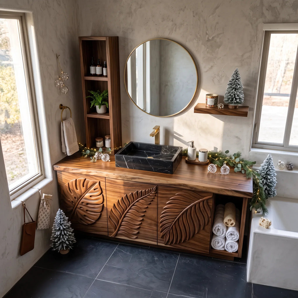Handcrafted Rustic Xmas Bathroom Vanity Mountain Retreat SILDTTRBRV240