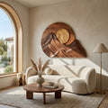 Handcrafted Mountain Sun Wood Wall Art For Living Room RTTHHNWA202