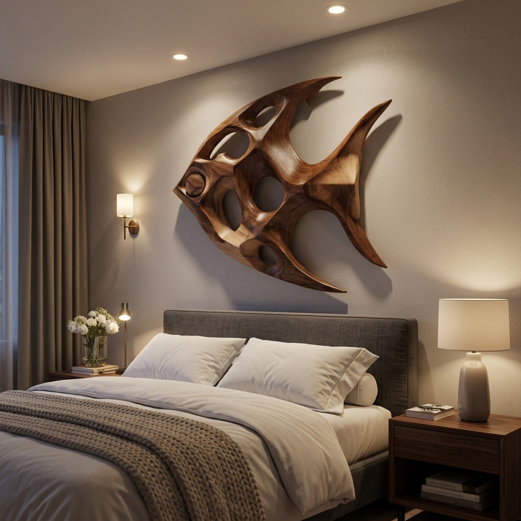 Artistic Sculptural Wall Art Fish-Inspired For Living Room SITHHNWA034