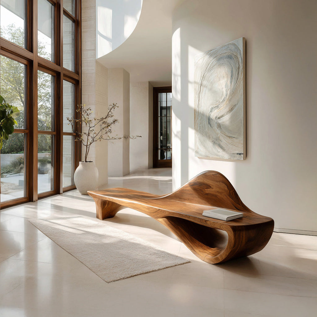 Luxury Curved Backrest Bench For Hallway RTTHHNBEN185