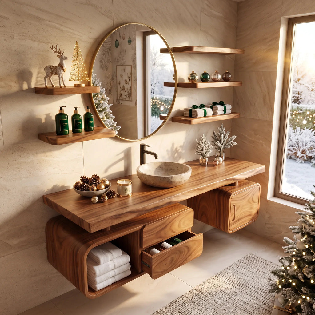 Handcrafted Organic Modern Christmas Vanity Beach Retreat SILDTTRBRV246