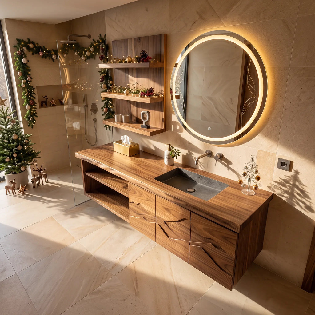 Contemporary Christmas Storage Bathroom Vanity Master Ensuite SILDTTRBRV239