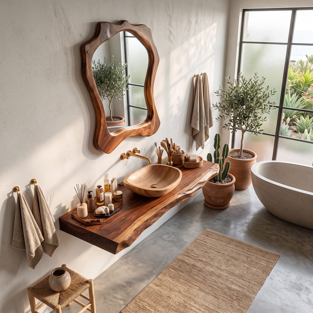 Mid Century Bathroom Vanity With Modern Wood Finish SILDTTRBAS029