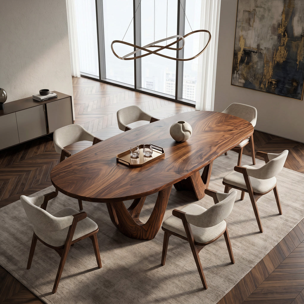 Artistic W-shape Leg Dining Table For Contemporary Dining Room RTTHHNDN093