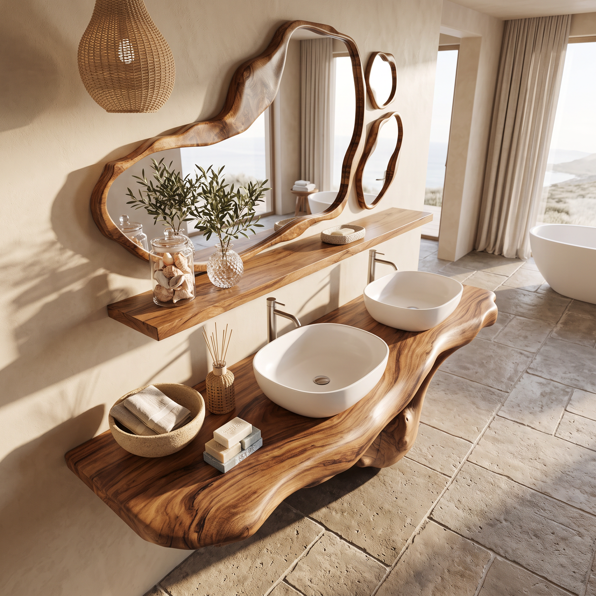 Handcrafted Live Edge Bathroom Vanity Premium Furniture SILDTTRBAS003