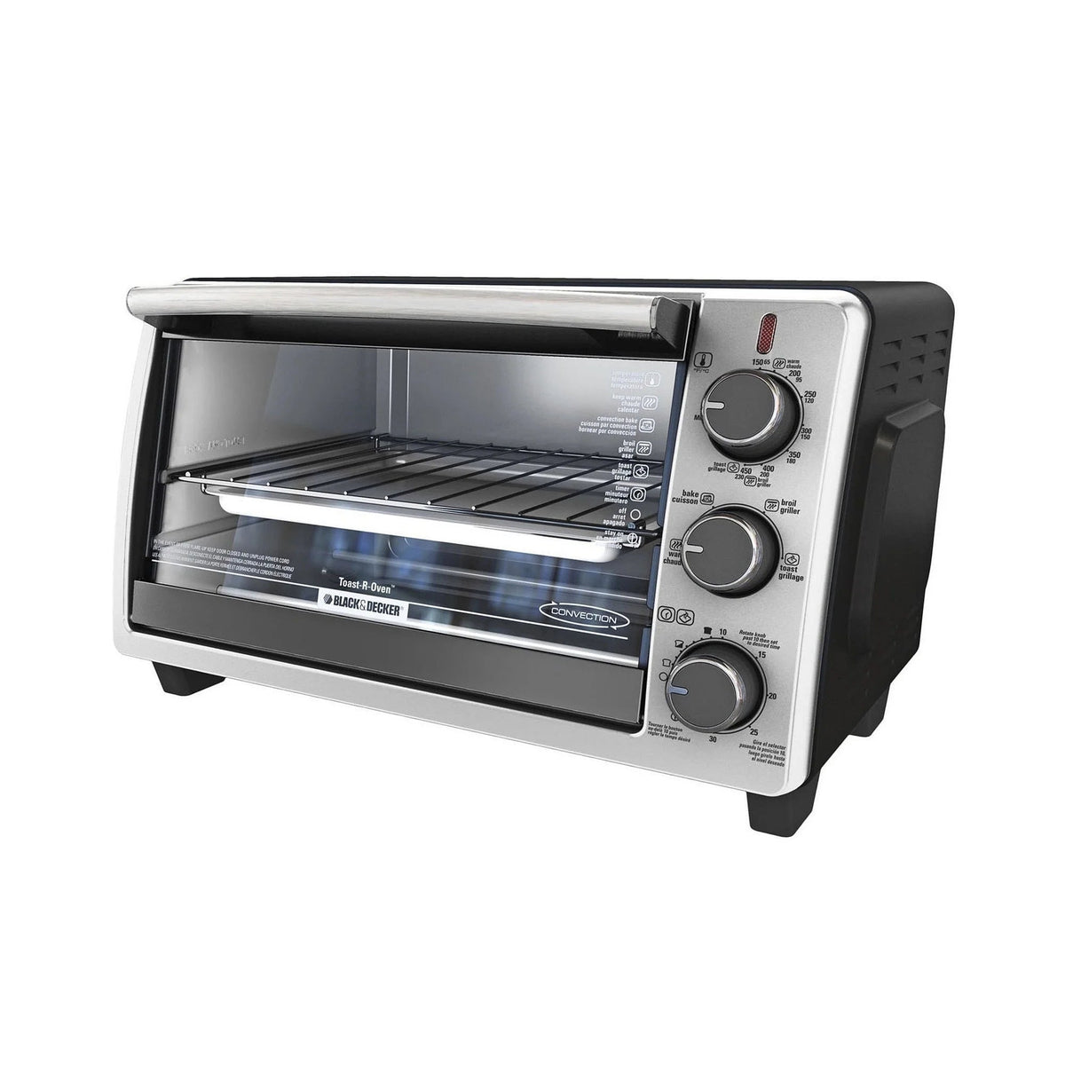 BLACK+DECKER 6-Slice Toaster Oven, Black - TO1950SBD