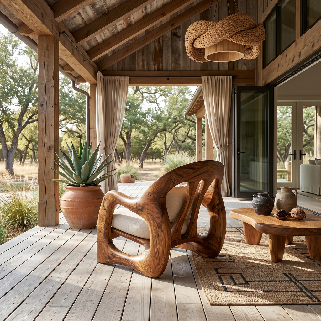 Handcrafted Organic Wood Armchair for Cozy Minimalist Living SILDTTRCHR025