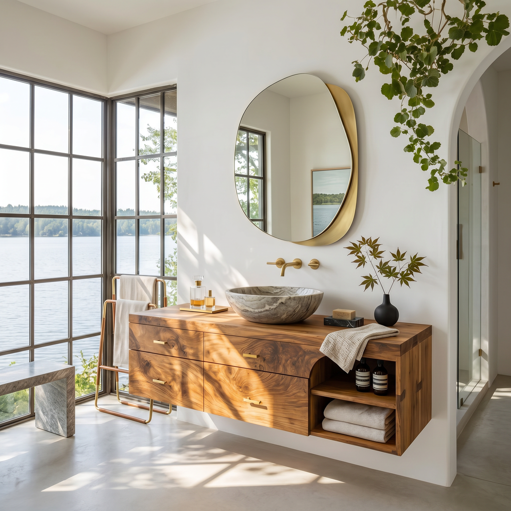 Farmhouse Bathroom Furniture With Floating Vanity SILDTTRBRV031
