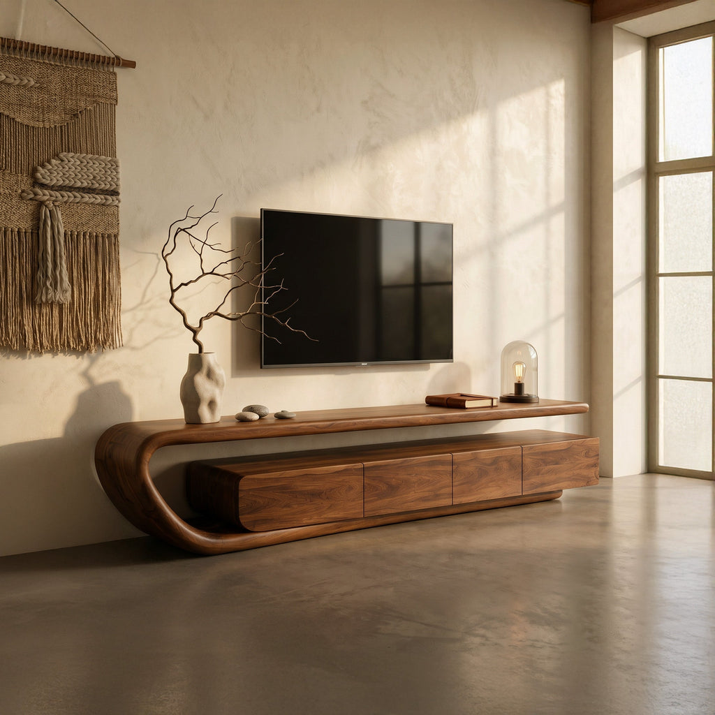 Handcrafted Natural Wood TV Console For Luxury Interior RTTHHNTVC140