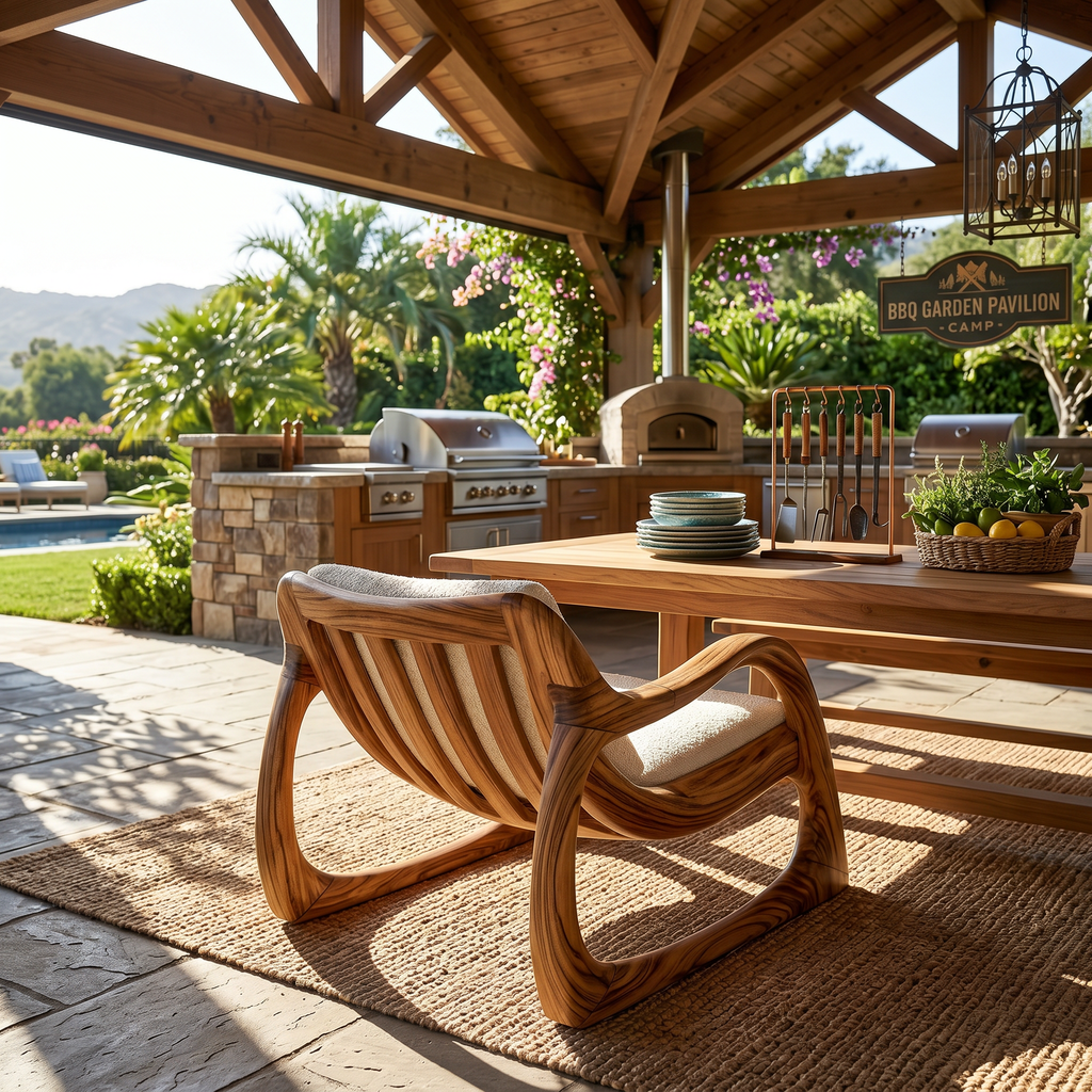 Biophilic Organic Accent Chair Tropical Sunroom SILDTTRCHR018