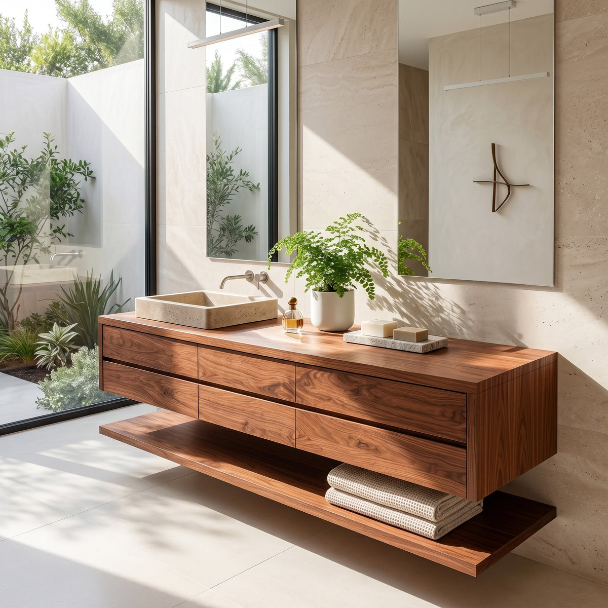 Contemporary Floating Bathroom Vanity With Multiple Drawers For Bathroom RTTHHNBRV045