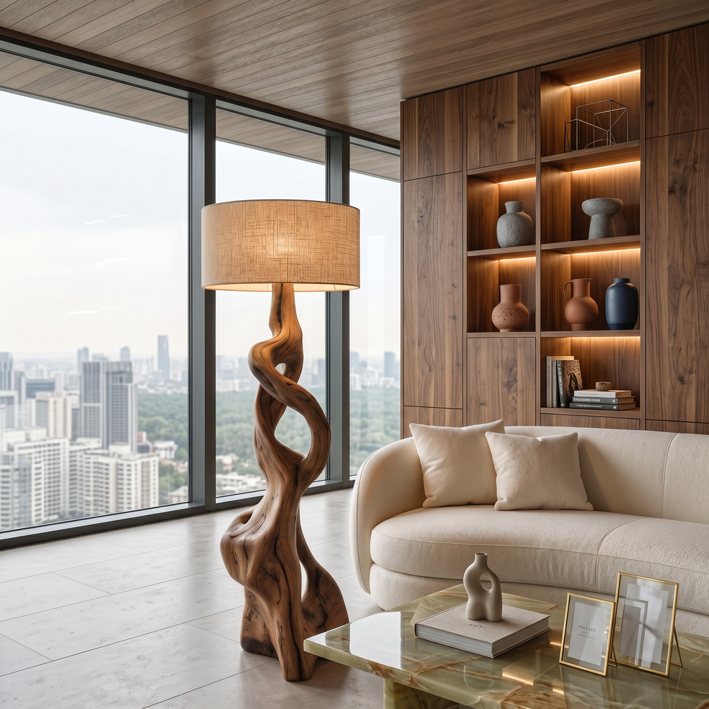 Artistic Carved Floor Lamp For Bedroom Or Living Room SITHTTLAM014