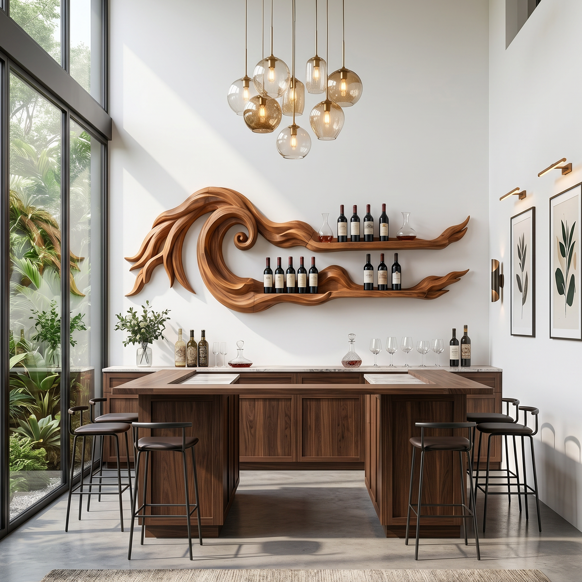 Coastal Wall Wine Rack For Beach House SILDTTRWH111