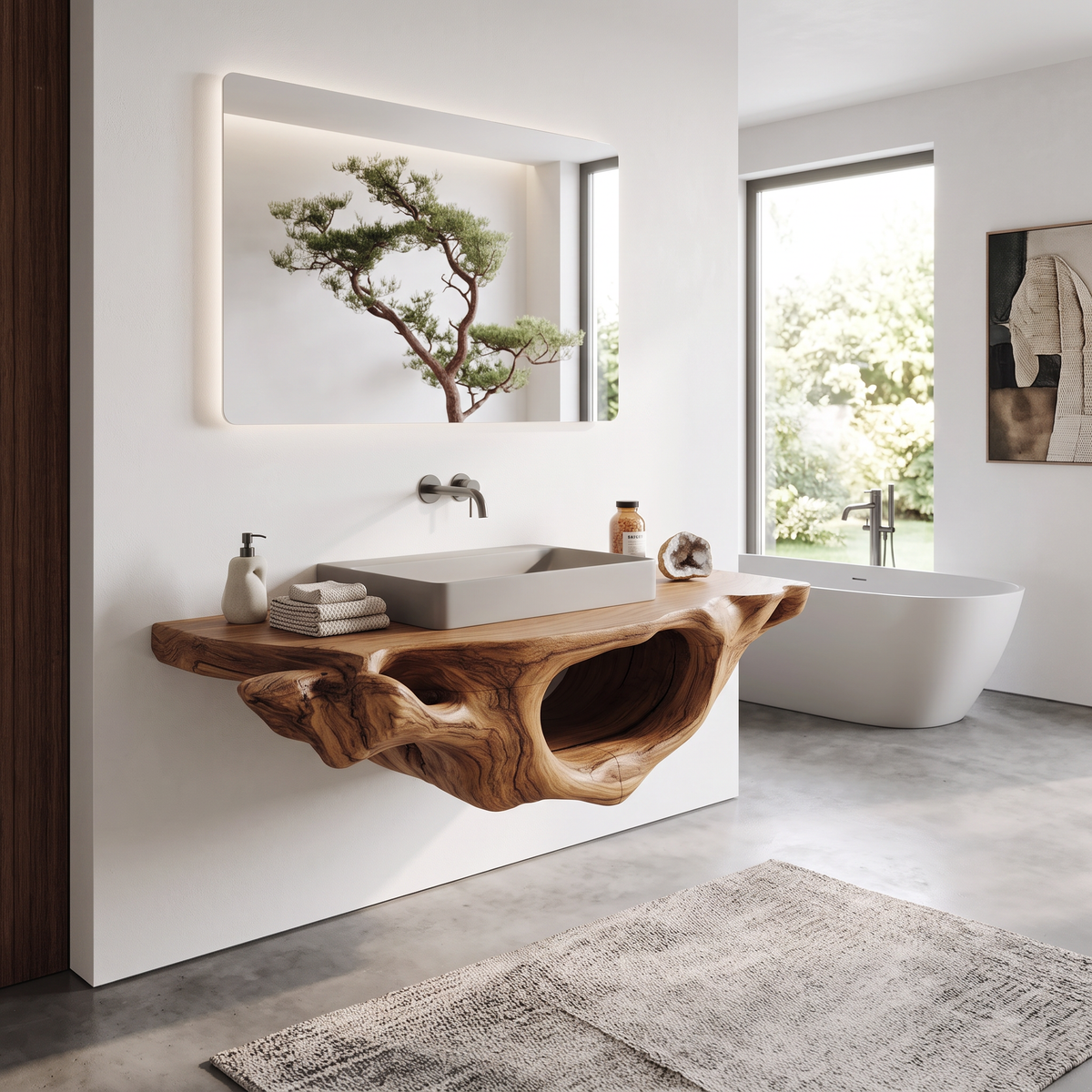 Farmhouse Live Edge Vanity For Bathroom Decor Ideas SILDTTRBAS006